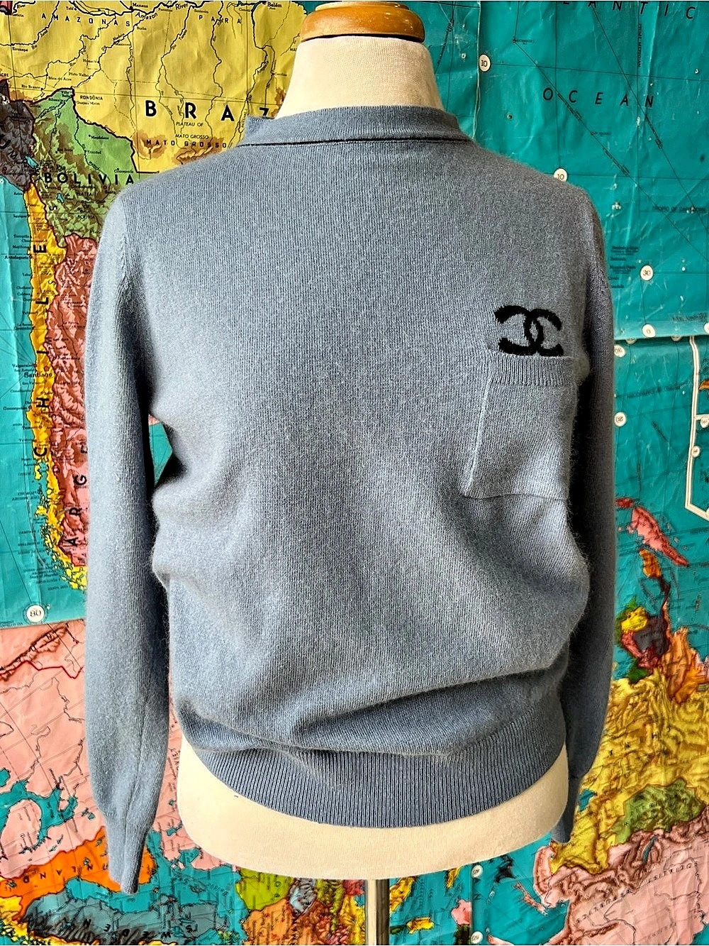 Chanel Blue Knit Sweater